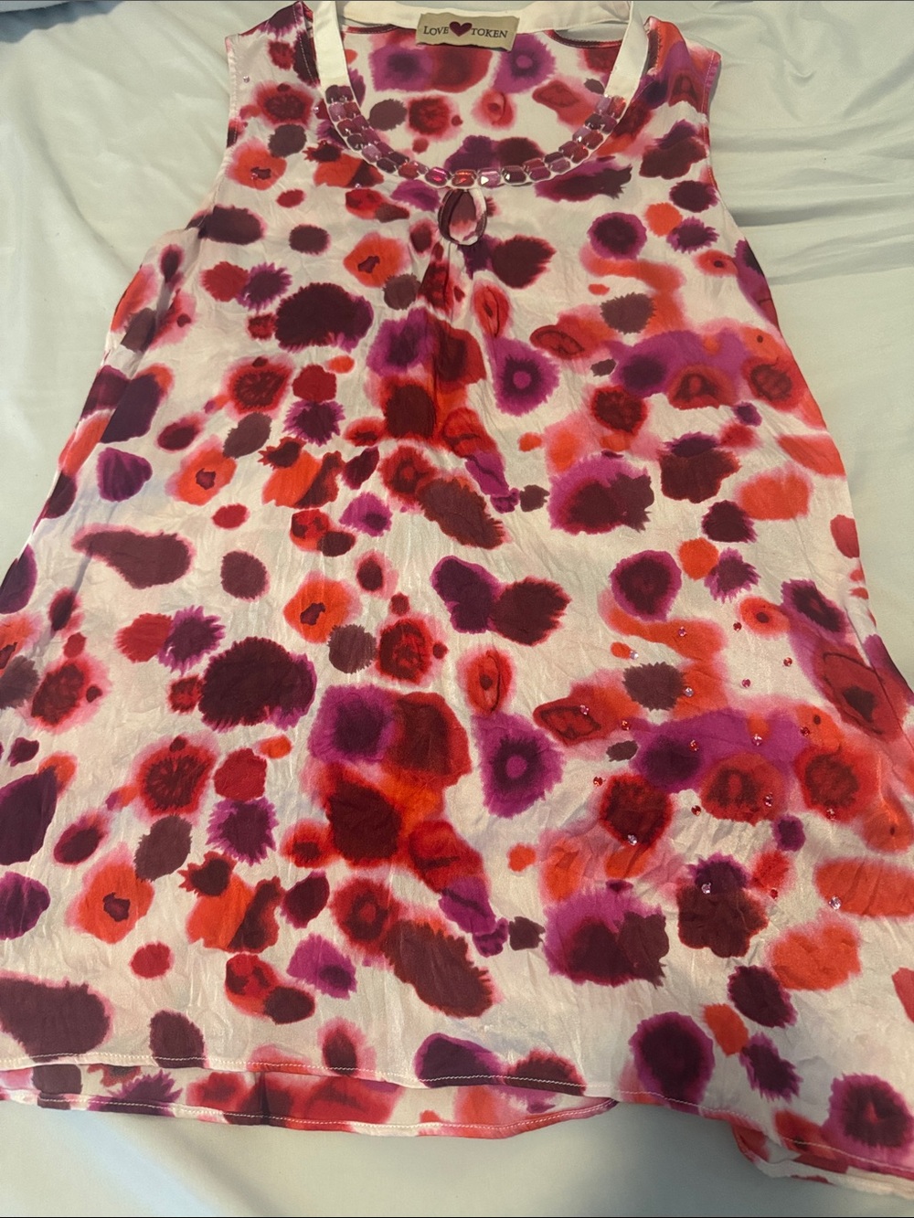 Love Token Red, Pink & Purple Printed Women's Too